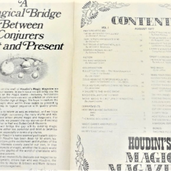 1977 HOUDINI'S MAGIC MAGAZINE  Magician Book Magic Tricks Stage Show Performance - Picture 3 of 9